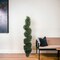 5ft Spiral Cedar Topiary Tree in Black Pot by Floral Home®